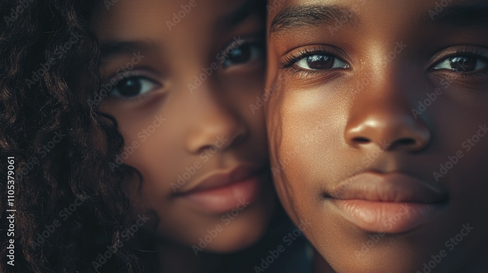 Two Children Share a Close Embrace Two Children Share a Close Embrace