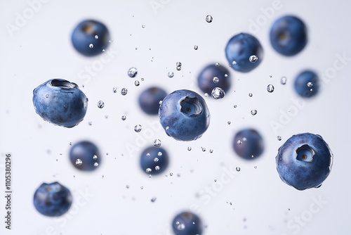 Wallpaper Mural Flying blueberry isolated on white background, cut out. Torontodigital.ca