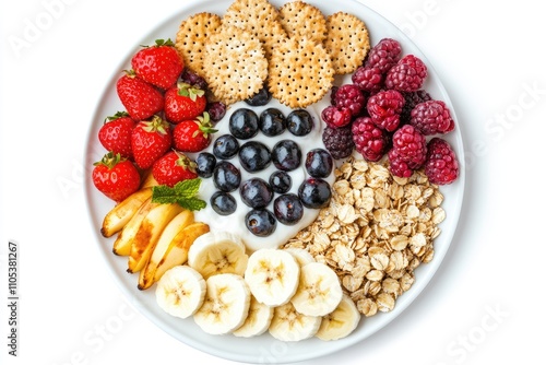 Delicious Yogurt Parfait With Berries Bananas And Oats