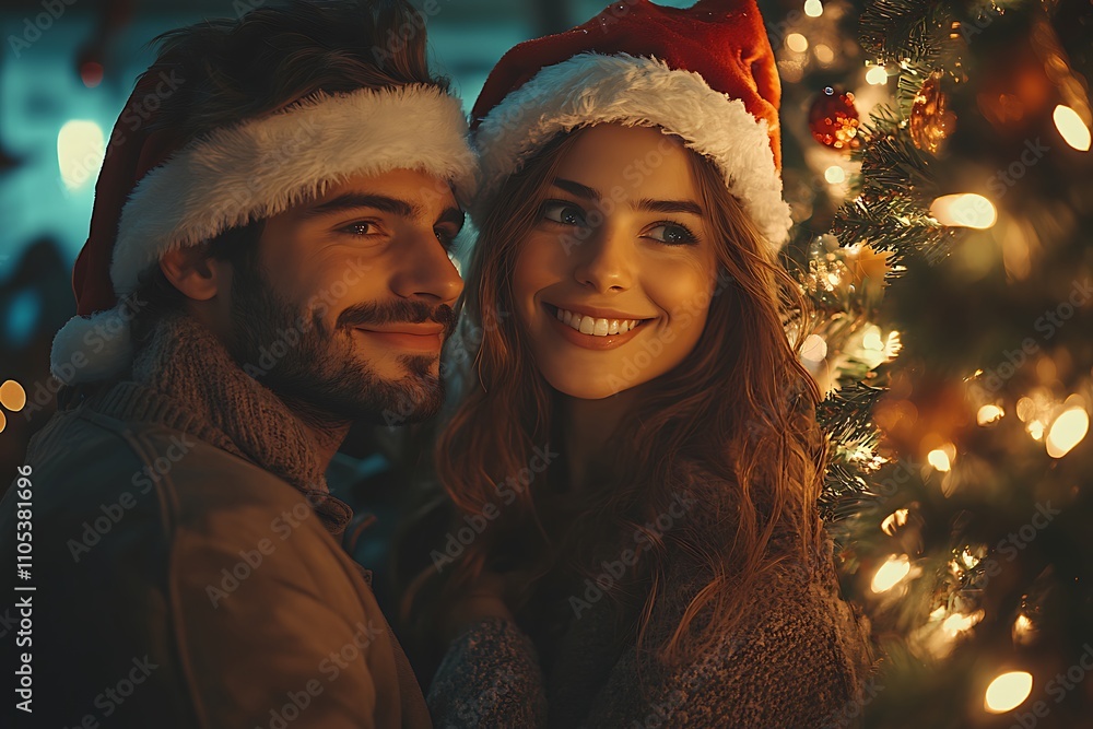 A Person and Another Person Wearing Santa Hats
A Person and Another Person Wearing Santa Hats