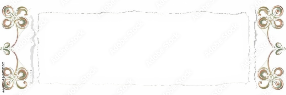 Obraz premium A white wooden frame with a torn blank paper in the center, perfect for adding text or images, decor, copy space