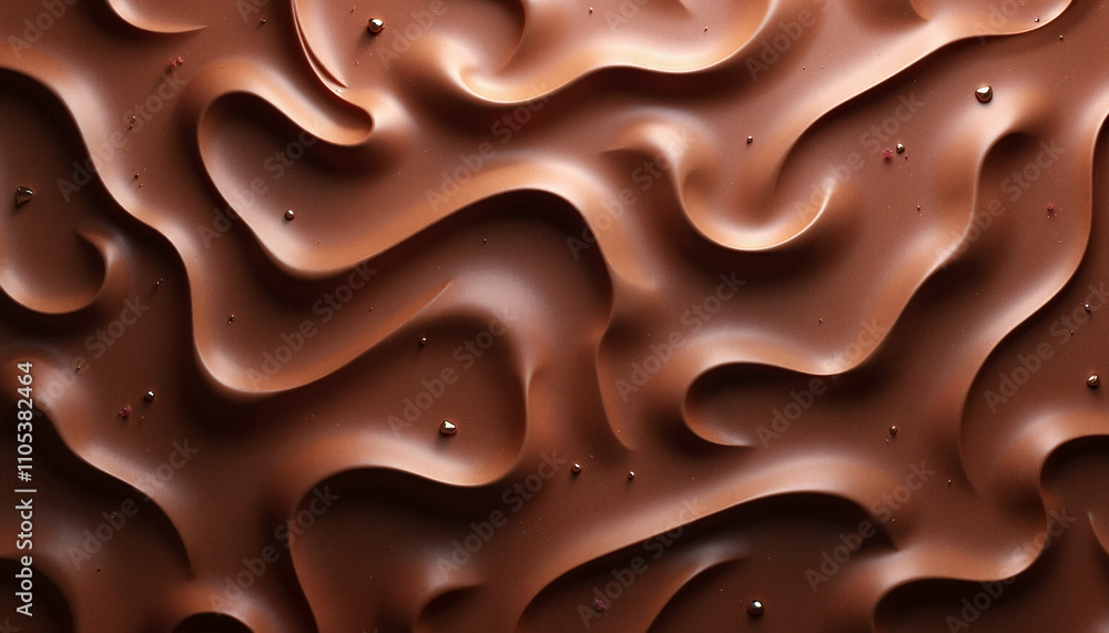 Frozen Chocolate Texture Background with Swirls, Rich and Decadent Frozen Chocolate Texture Background with Swirls, Rich and Decadent
