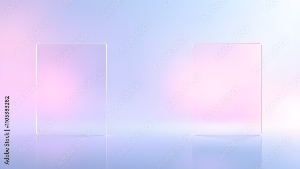 A modern glassmorphism background with frosted glass panels layered over a gradient of pastel blue and pink, A modern glassmorphism background with frosted glass panels layered over a gradient of pastel blue and pink,
