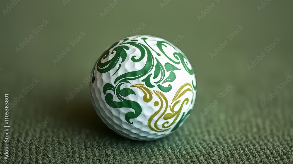 Close-up view of a golf ball's textured surface. Close-up view of a golf ball's textured surface.