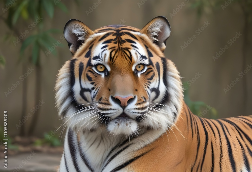 Fototapeta premium tiger laying on the ground 