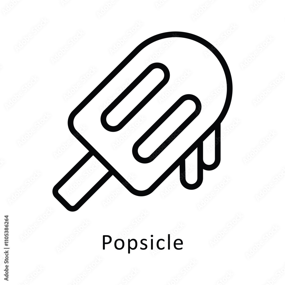 Popsicle Vector Outline Icon. Eps10 File Popsicle Vector Outline Icon. Eps10 File