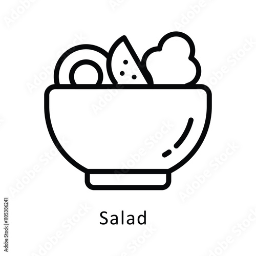 Salad Vector Outline Icon. Eps10 File