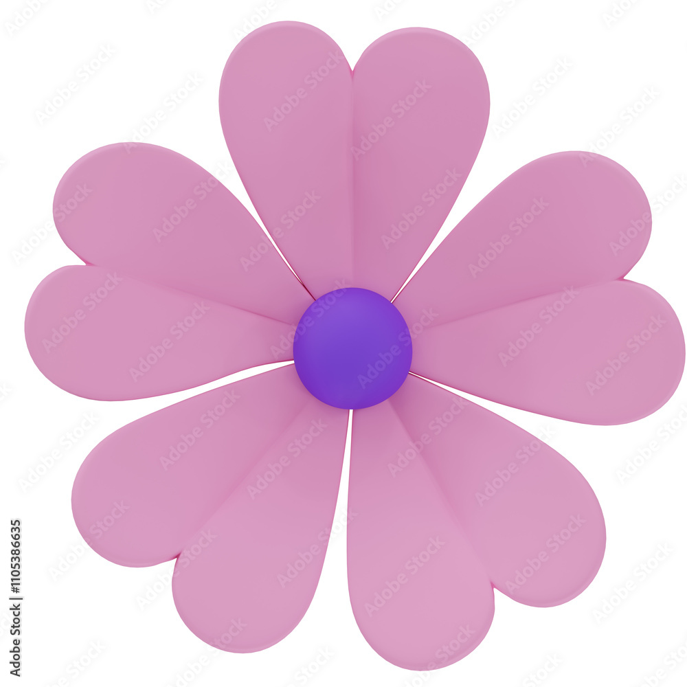 3d rendering of a flower isolated. 3d rendering of a flower isolated.