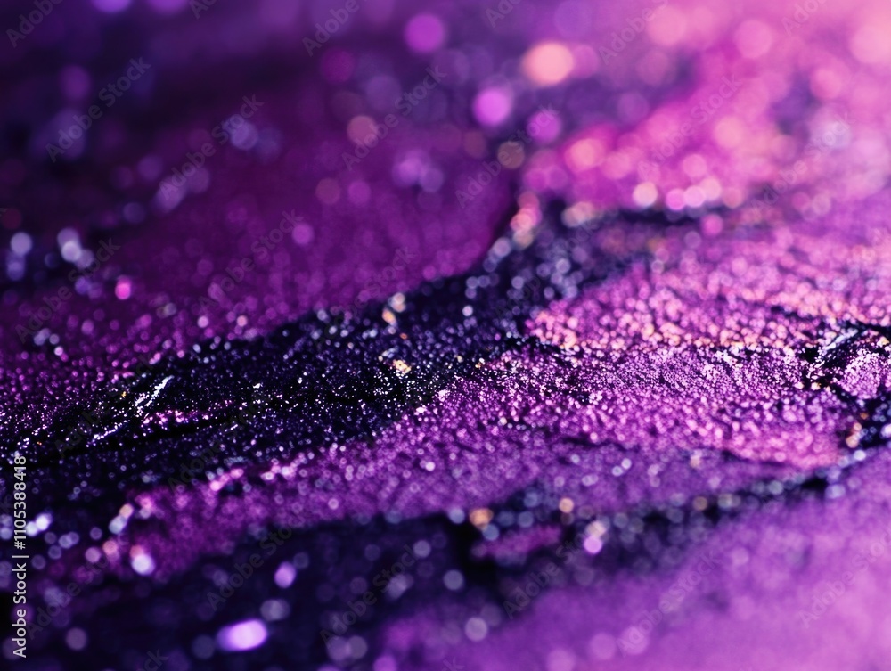 Vibrant Purple Glitter Art on Black Canvas Vibrant Purple Glitter Art on Black Canvas