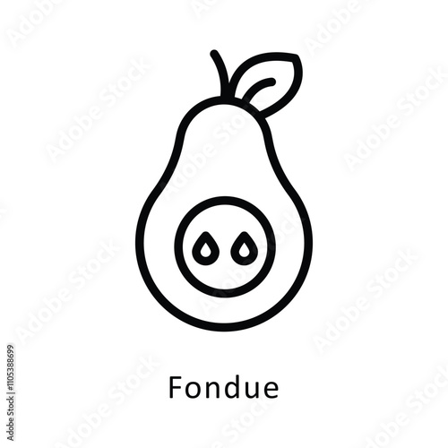 Fondue   Vector Outline Icon. Eps10 File