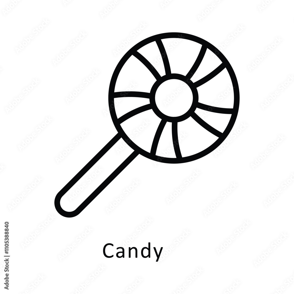 Obraz premium Candy Vector Outline Icon. Eps10 File