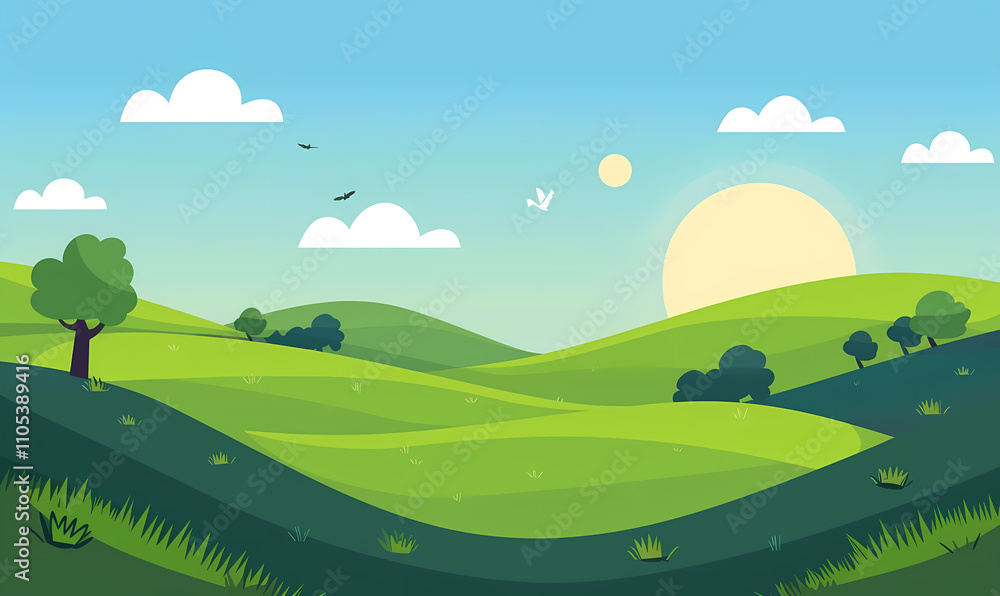 Fototapeta premium landscape with trees