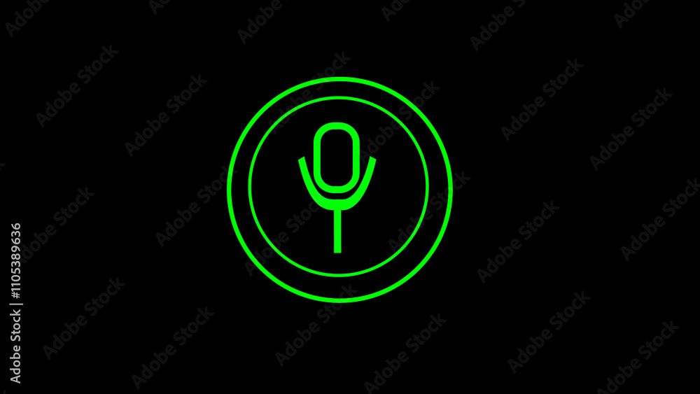  sound icon Volume with sound wave animated sign. Audio music speaker on black background.