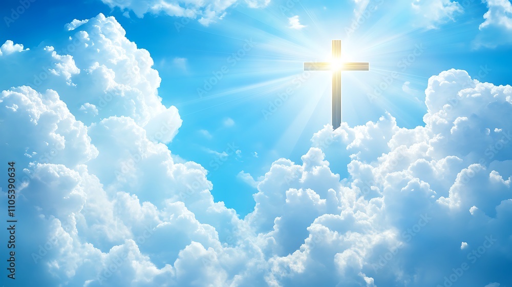 Heavenly Cross Shining Brightly in the Clouds Heavenly Cross Shining Brightly in the Clouds