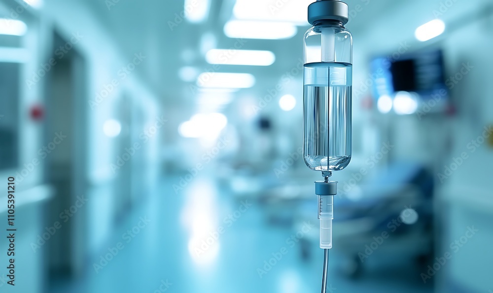 Close up medical intravenous IV drip in hospital background, Generative Ai
Close up medical intravenous IV drip in hospital background, Generative Ai