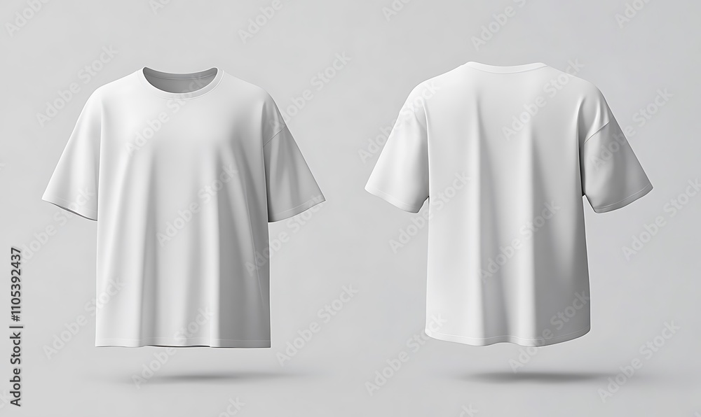 Mockup of white oversize t-shirt with front and back views, Generative Ai
Mockup of white oversize t-shirt with front and back views, Generative Ai