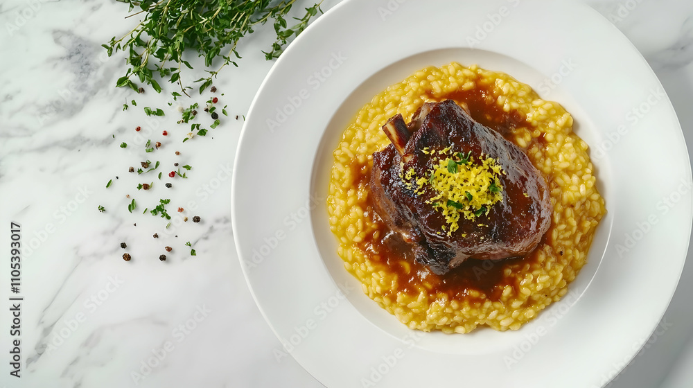 Classic Osso Buco with Gremolata and Saffron Risotto, Italian Comfort Photography Classic Osso Buco with Gremolata and Saffron Risotto, Italian Comfort Photography