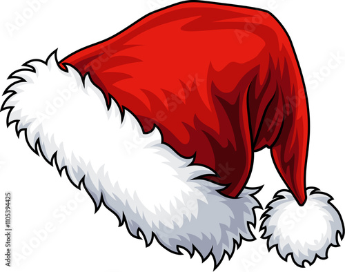 A Santa Claus or father Christmas hat cartoon design element