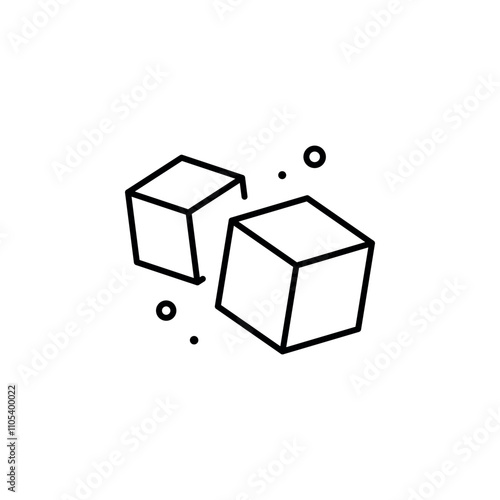 Sugar cubes linear icon. Thin line customizable illustration. Contour symbol. Vector isolated outline drawing. Editable stroke