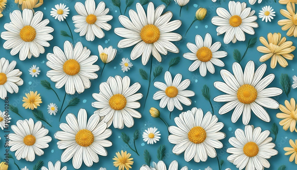 seamless pattern with daisies seamless pattern with daisies