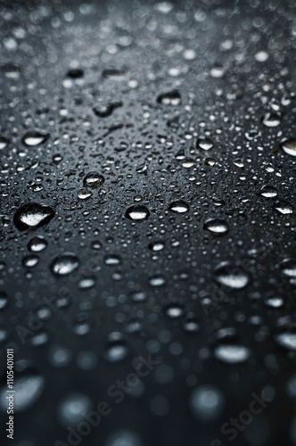 Close-up of raindrops on the roof in the rainy season