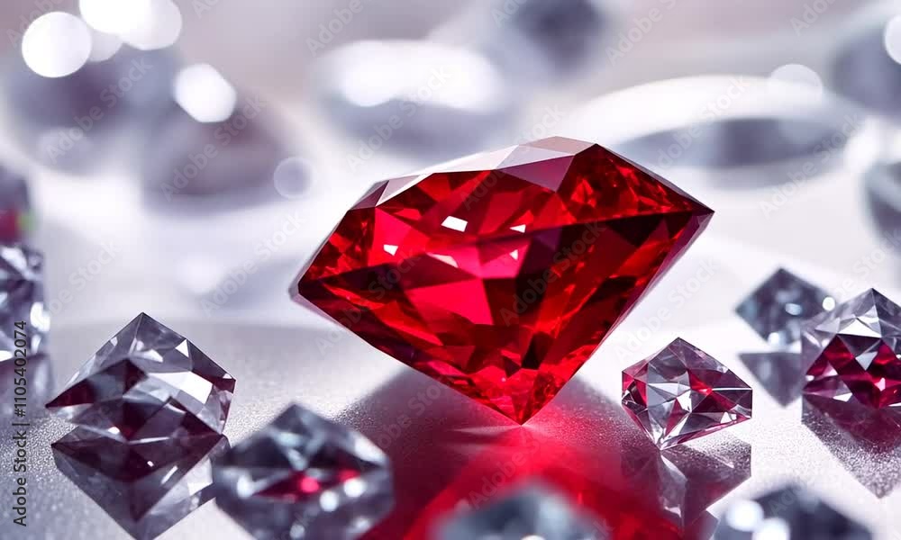 Rough red ruby crystal. Natural gemstone for jewelry. The concept of geology or mineralogy. Illustration for banner, poster, cover, brochure or presentation. Rough red ruby crystal. Natural gemstone for jewelry. The concept of geology or mineralogy. Illustration for banner, poster, cover, brochure or presentation.