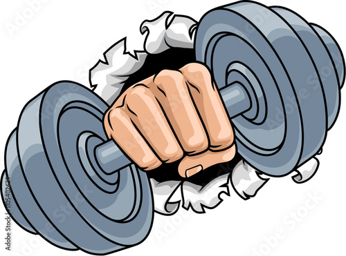 A cartoon fist hand holding...