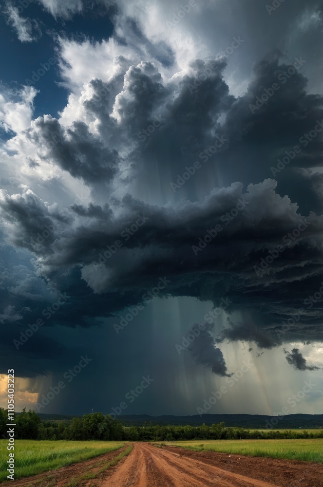 Dramatic sky with storm clouds before rain. Panoramic view of the stormy sky and dark clouds. Concept on the theme of weather, natural disasters, typhoon. Dramatic sky with storm clouds before rain. Panoramic view of the stormy sky and dark clouds. Concept on the theme of weather, natural disasters, typhoon.