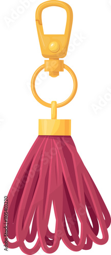 Leather tassel fringe. Decorative handbag chain brush