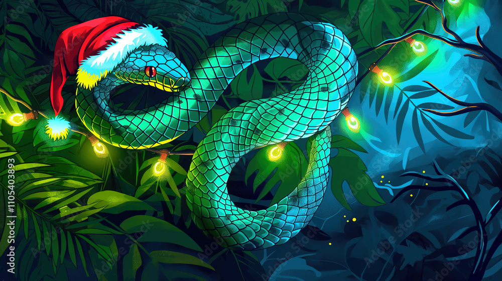 Fototapeta premium snake in the night