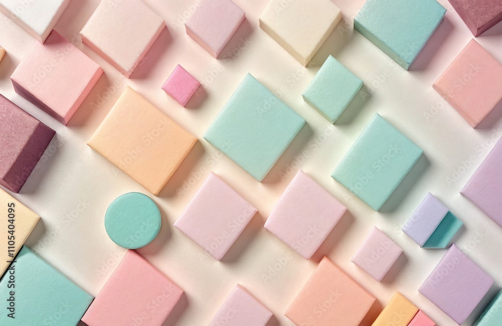 Pastel geometric shapes in abstract composition. Pastel geometric shapes in abstract composition.
