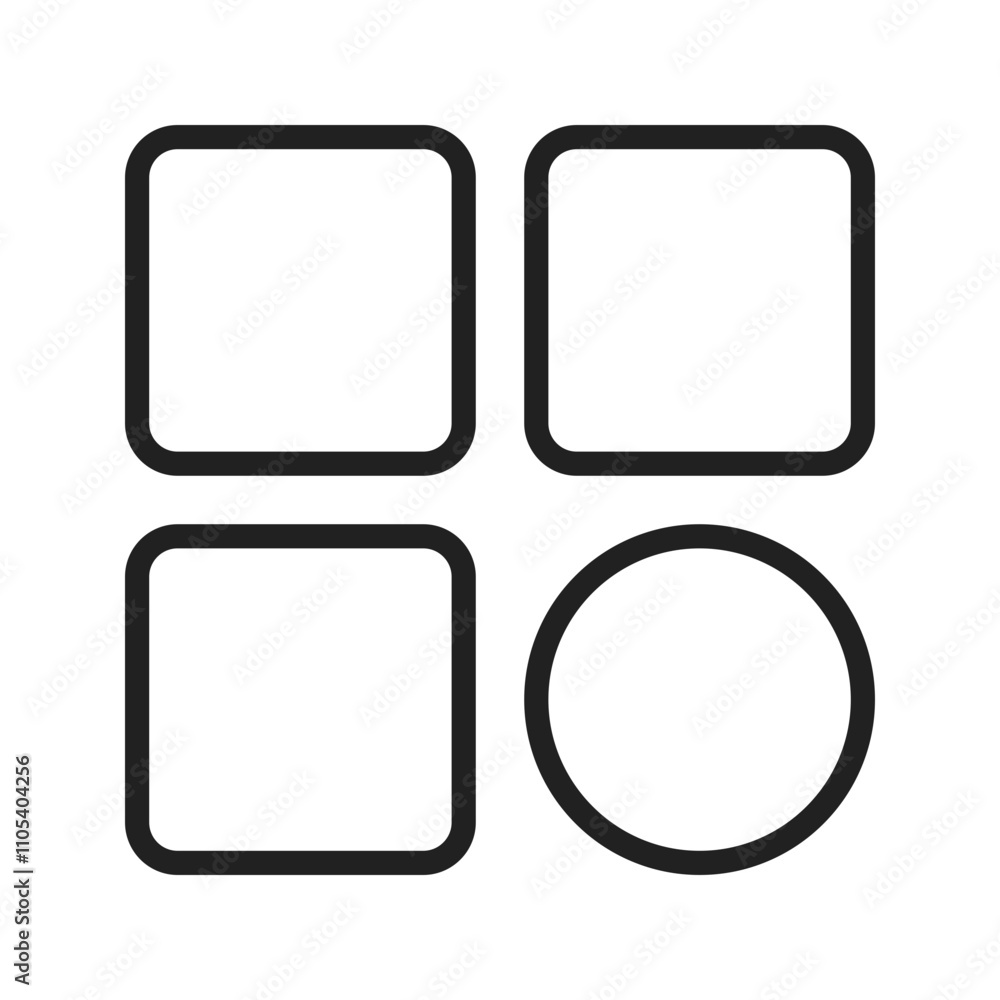 Categories Icon vector image. Suitable for use on web apps, mobile apps, and print media Categories Icon vector image. Suitable for use on web apps, mobile apps, and print media