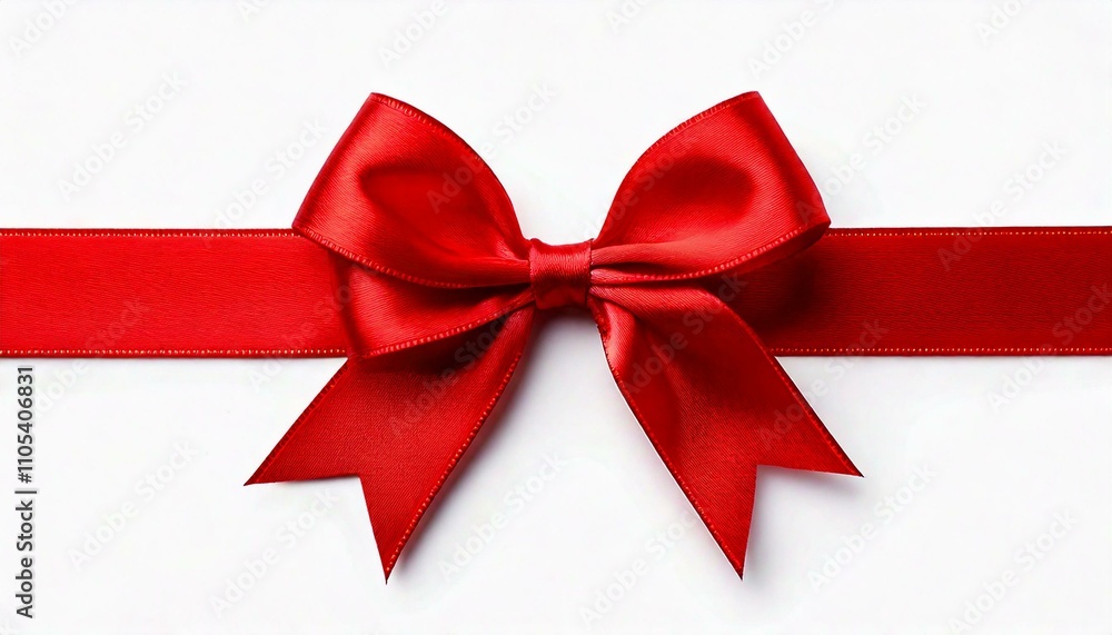 Red ribbon and bow isolated on white background Red ribbon and bow isolated on white background