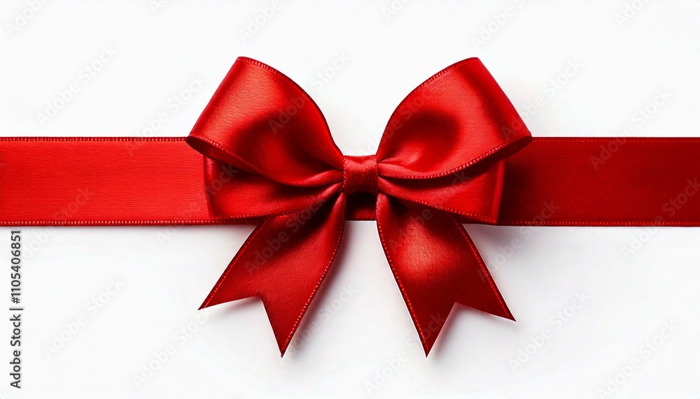 Red ribbon and bow isolated on white background Red ribbon and bow isolated on white background