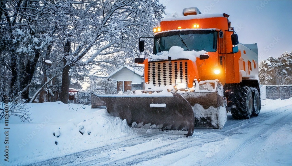 snowy road cleaning works, snow plowing and road closing snowy road cleaning works, snow plowing and road closing