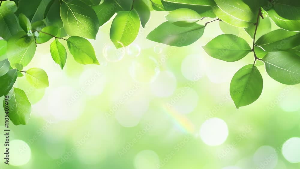 Lush green foliage with soft bokeh on a calm nature background Lush green foliage with soft bokeh on a calm nature background