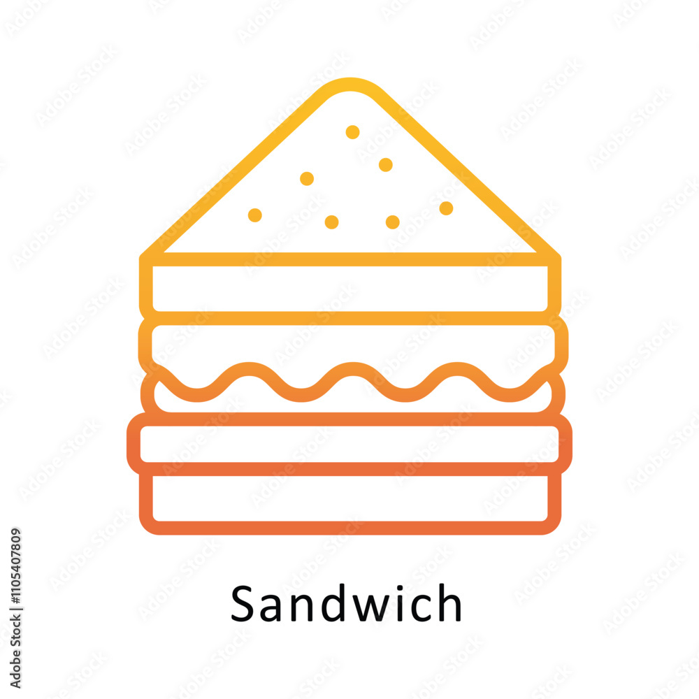 Sandwich vector outline Gradient Icon.Eps 10 file Sandwich vector outline Gradient Icon.Eps 10 file