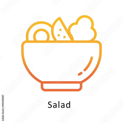 Salad  vector outline Gradient Icon.Eps 10 file