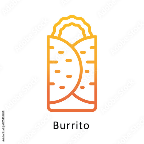 Burrito    vector outline Gradient Icon.Eps 10 file