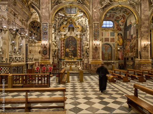 Basilica della Santissima Annunziata baroque and renaissance styled church in Florence, Italy	