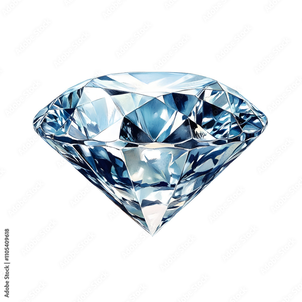 a blue diamond illustration on white and Transparent Background a blue diamond illustration on white and Transparent Background