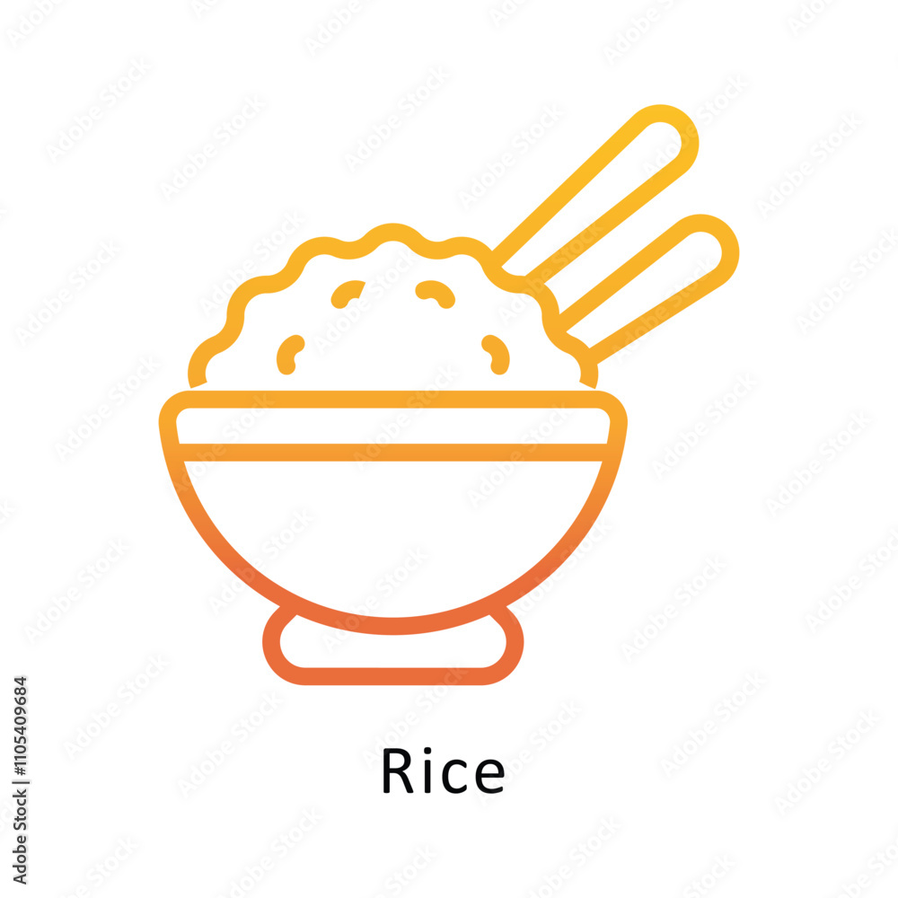 Rice  vector outline Gradient Icon.Eps 10 file