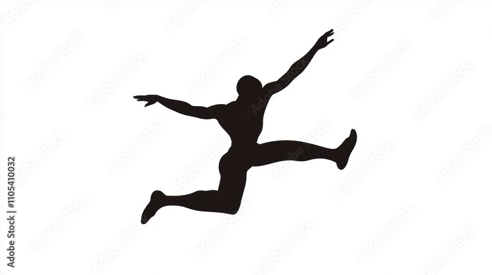 A silhouette of a person in mid-leap, conveying motion and athleticism. A silhouette of a person in mid-leap, conveying motion and athleticism.
