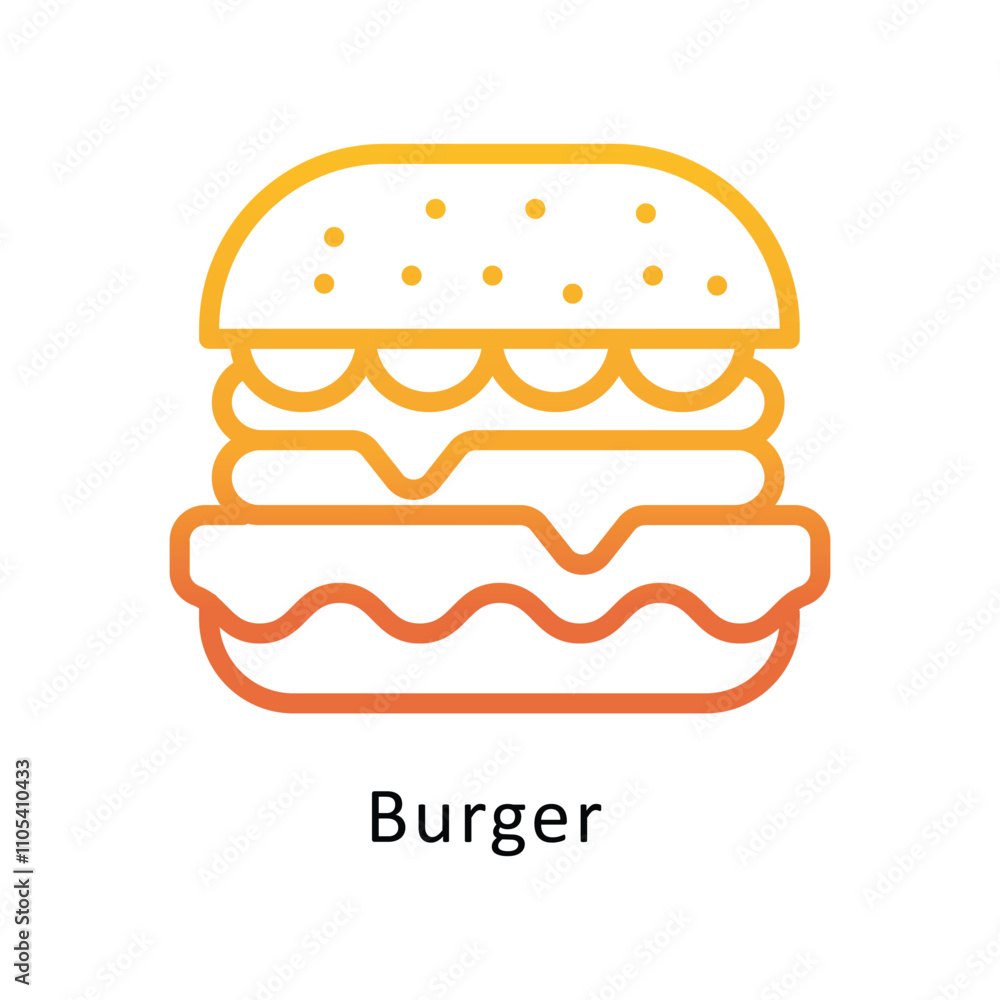 Burger vector outline Gradient Icon.Eps 10 file Burger vector outline Gradient Icon.Eps 10 file