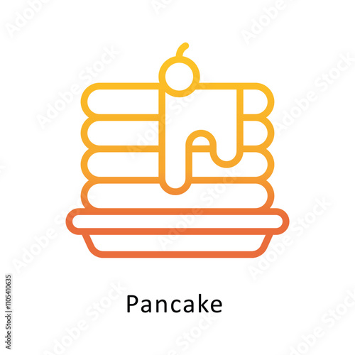 Pancake vector outline Gradient Icon.Eps 10 file