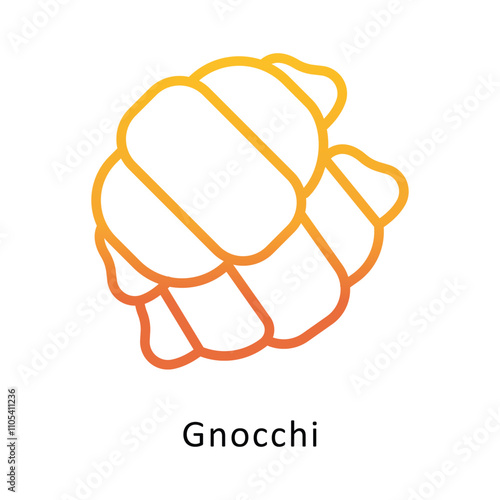 Gnocchi vector outline Gradient Icon.Eps 10 file