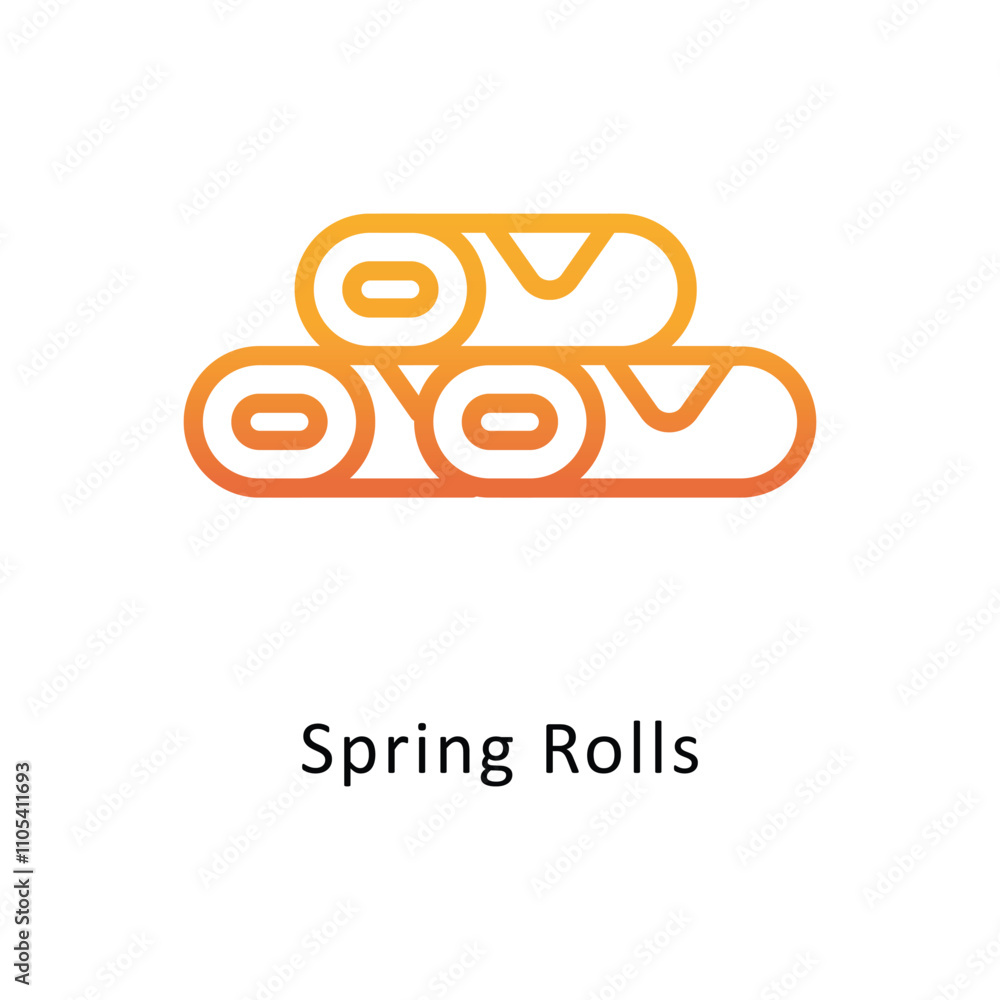 Spring Rolls vector outline Gradient Icon.Eps 10 file Spring Rolls vector outline Gradient Icon.Eps 10 file