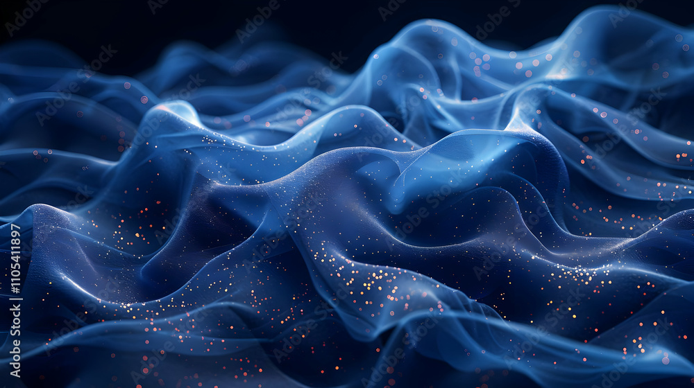 Abstract Blue 3D Background with Gold Glitter Abstract Blue 3D Background with Gold Glitter