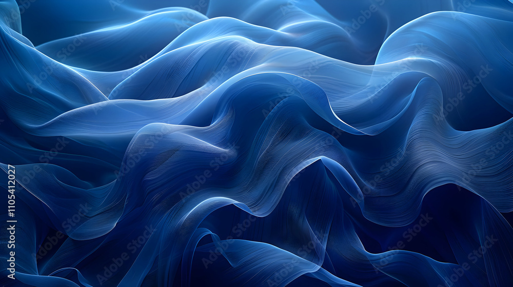 Obraz premium Abstract Blue Wavy Lines Background