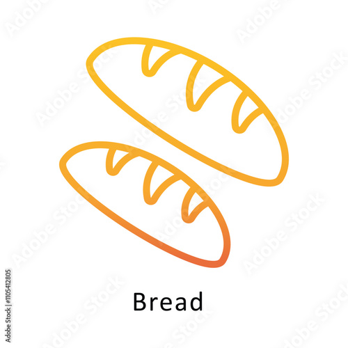 Bread  vector outline Gradient Icon.Eps 10 file